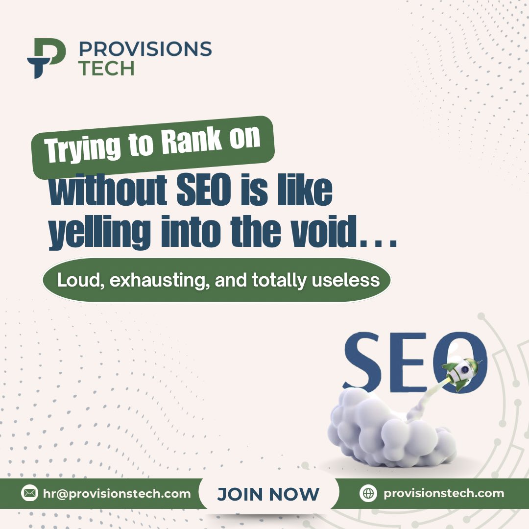 ProvisionsTech's tweet photo. Let’s be real—Google doesn’t reward effort. It rewards strategy.

You could:  
• Publish 100 blogs no one reads.
• Beg for backlinks from sketchy sites.
• Pray the algorithm ‘just notices you’.
📩 DM ‘SEO’ for a free audit  

#NoFluffSEO #MarketingTruths #DigitalStrategy https://t.co/VqAaSFUbst