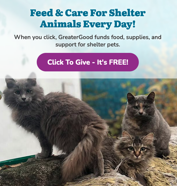 When you click, GreaterGood funds food, supplies, and support for shelter pets.

theanimalrescuesite.greatergood.com/clicktogive/ar…