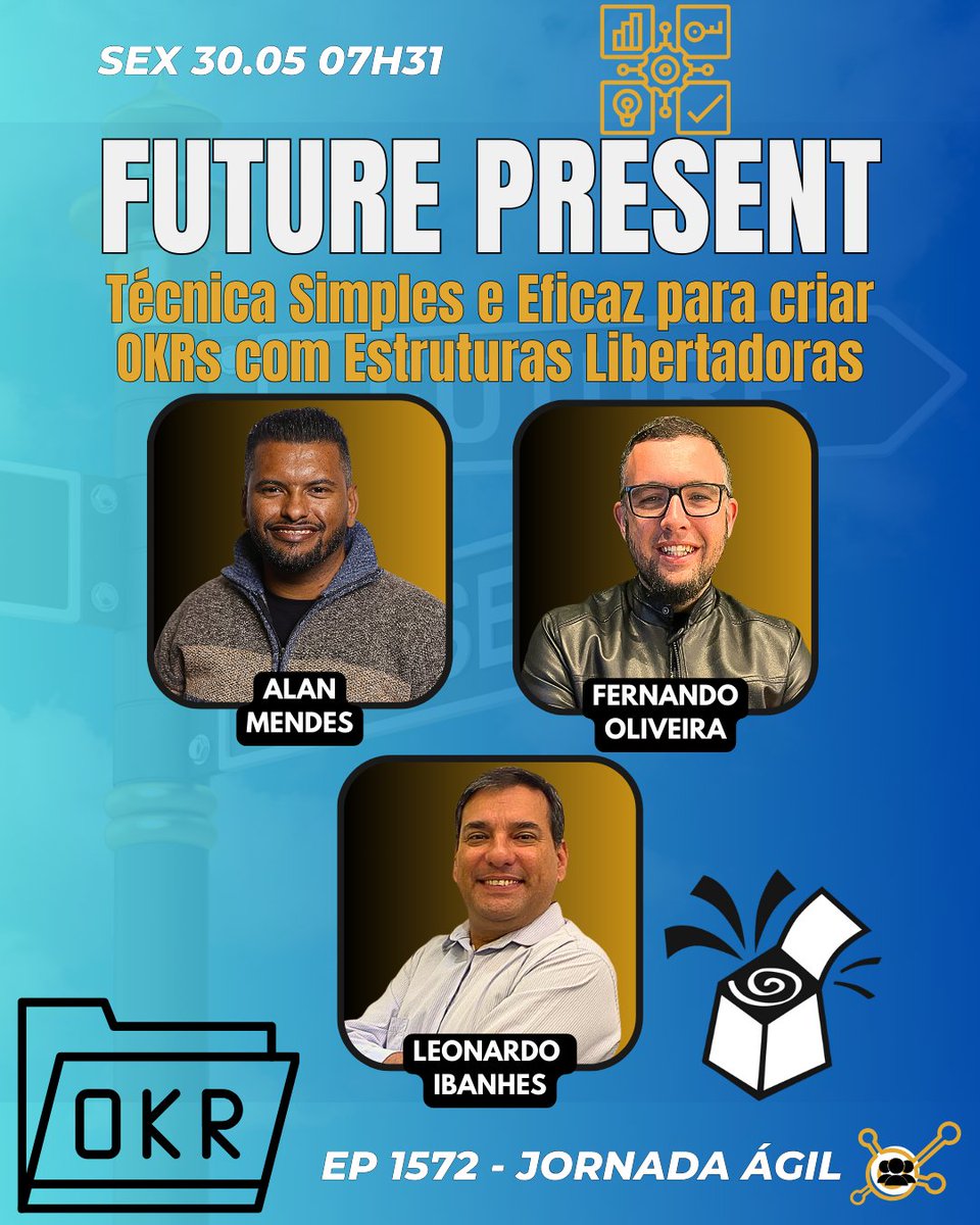 UniversoAgilHub's tweet photo. 🎙️ Maravilhoso dia #AGIL para estar ON nos #OKRs através de #FuturePresent uma #tecnica #simples e #eficaz de #EstruturasLibertadoras
🤝 Ao vivo on-line colaborativo, Inscrição e Certificado de Participação em https://t.co/J9PG2NWj68 https://t.co/DmmEblOGBN