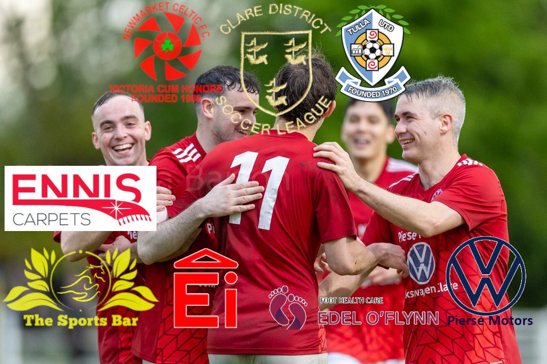 🏆 Ennis Carpets Clare Cup Final
Newmarket Celtic 🆚 Tulla United
📍 Frank Healy Park
📆 Saturday 5pm
💶 Admission €10, U16s free
🔗 youtube.com/watch?v=PT5oLb…