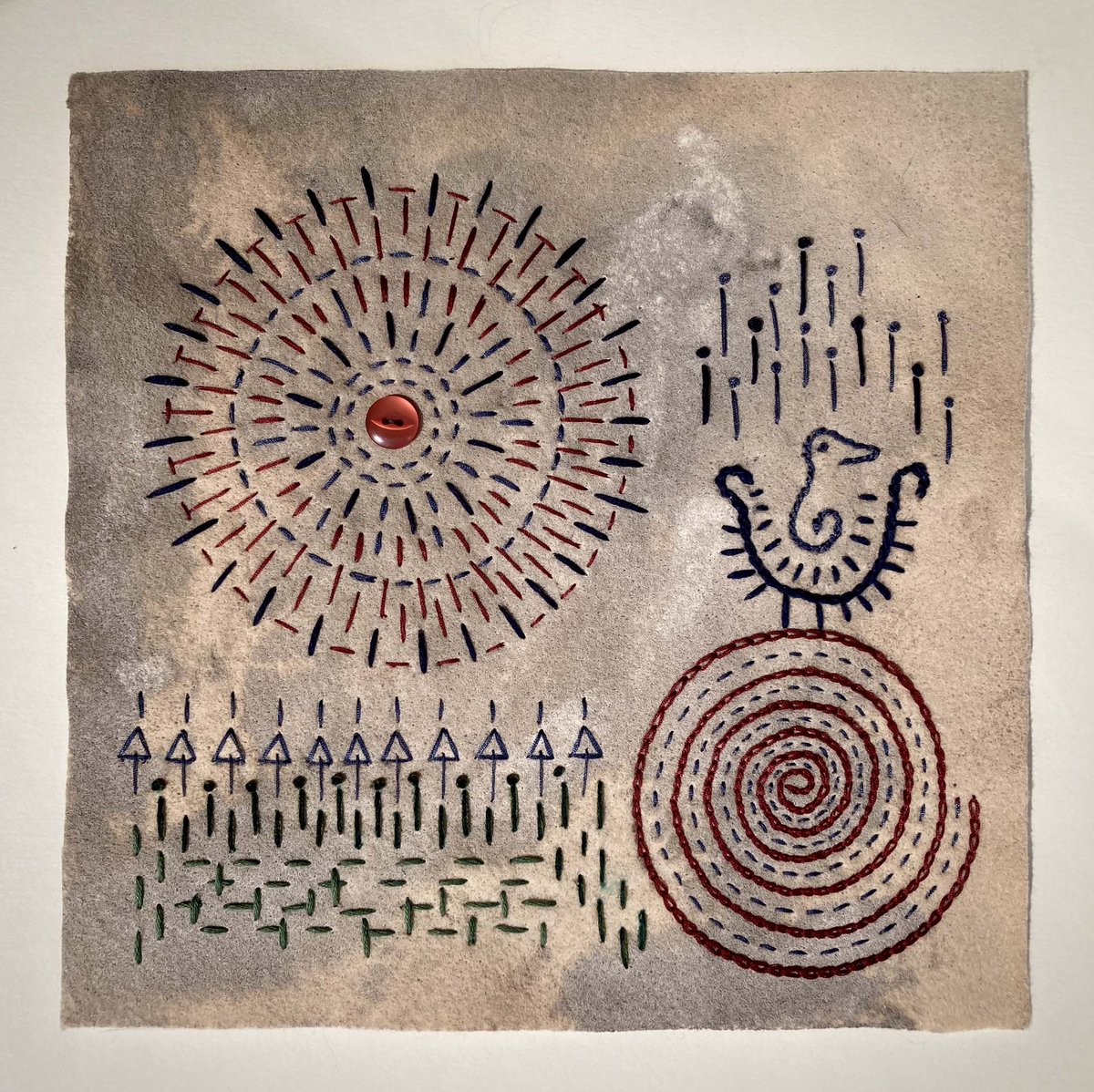 JoannaHartist's tweet image. More stitching on a textured felt square. 

.. 

#embroideredart #paintingonfabric #slowstitching #abstractart #freestylestitching #chainstitchembroidery #embroiderytechniques #earthtones #texturedart #stitchingonfelt