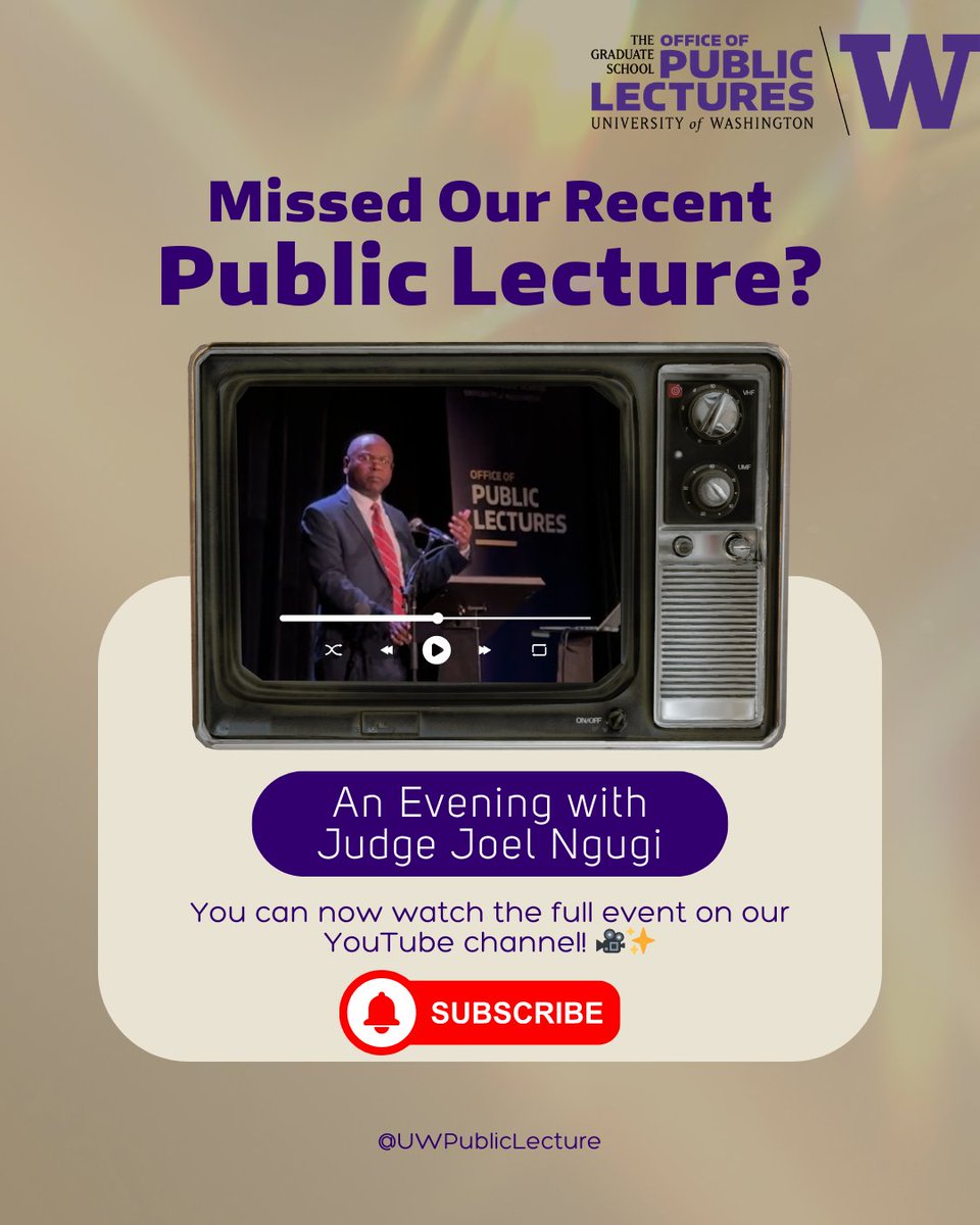 Missed Judge Joel Ngugi’s inspiring lecture?

You can now watch the full recording on our YouTube! 📽️👇

🔗 youtube.com/watch?v=nW6Iv2…

#JudgeNgugi #UWPublicLectures #DemocracyInFocus