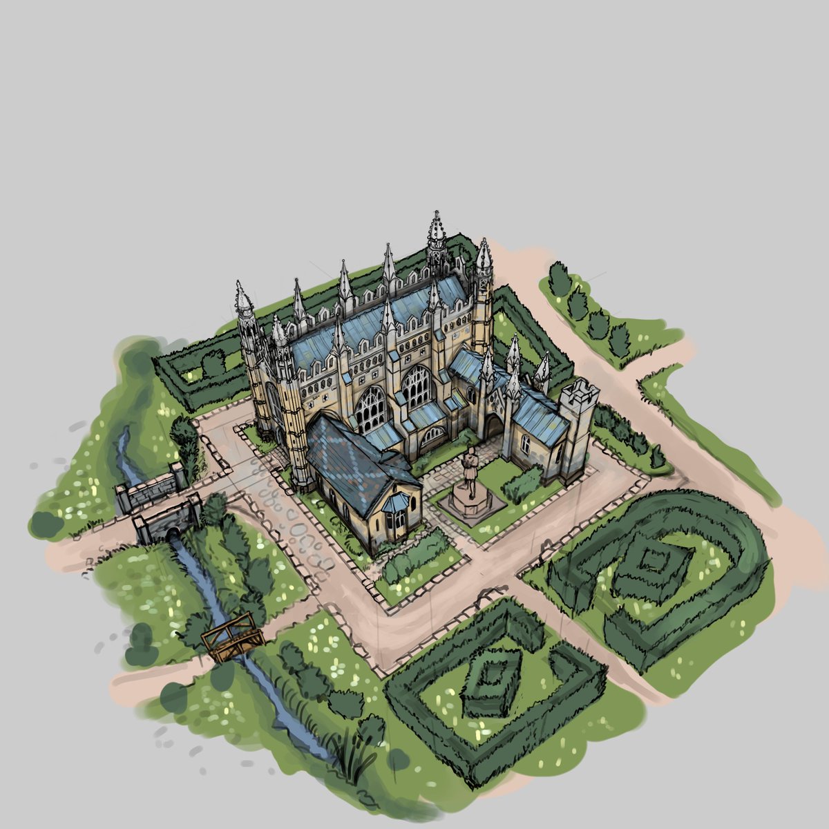 LordGood_'s tweet image. I got the greenlight to post some of the structural concepts I made for Age of Empires 4's Knights of Cross and Rose DLC
Here are the concepts for the king's college and Lancaster castle landmarks, a relatively simple condensation of well preserved real world buildings