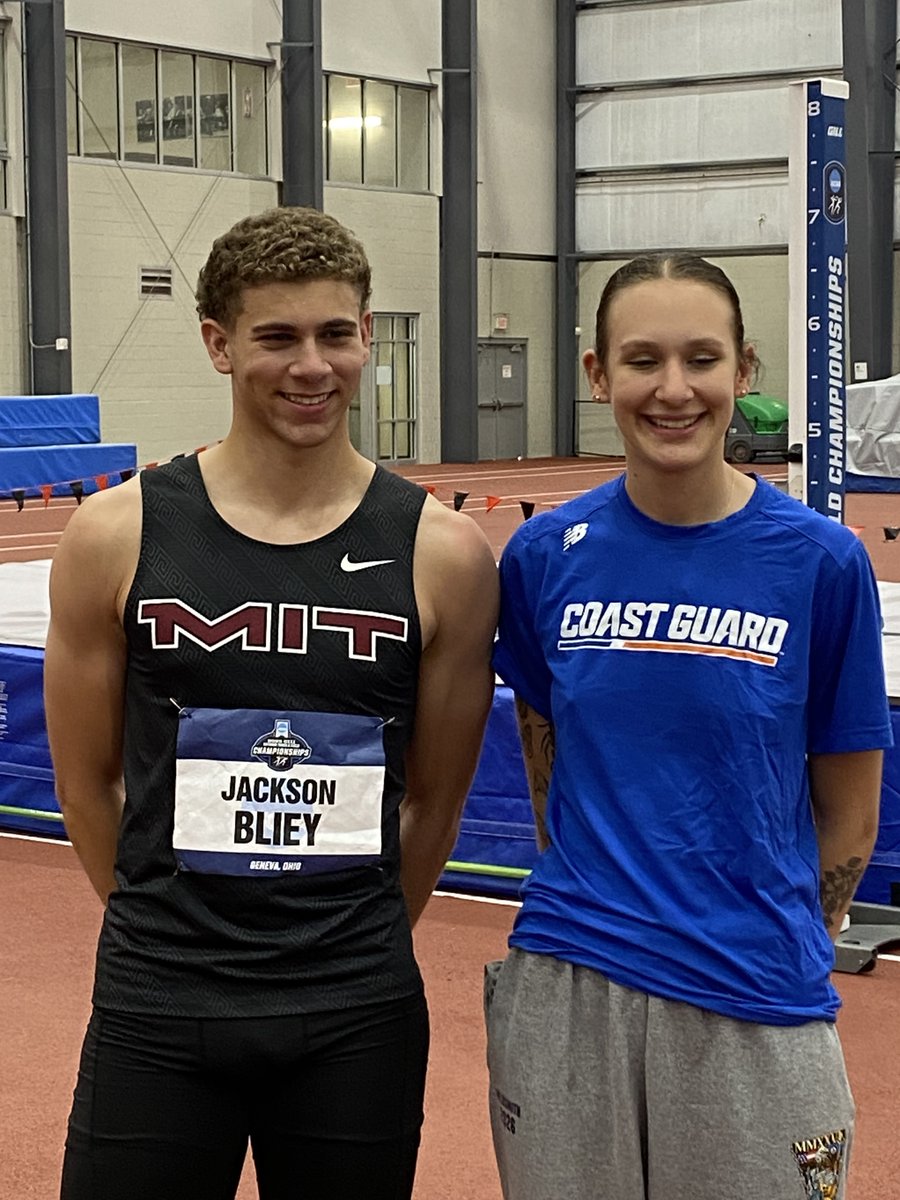 NEWMAC (@newmacsports) on Twitter photo HIGH JUMP SUPREMACY
The NEWMAC swept the high jump events at the <a href="/NCAADIII/">NCAA Division III</a> Outdoor Track & Field Championships, with <a href="/MITAthletics/">MIT Athletics</a> Jackson Bliey winning the men's title and <a href="/CG_Athletics_/">Coast Guard Bears</a> Allie Wildsmith claiming the women's!
#GoNEWMAC // #WhyD3 HIGH JUMP SUPREMACY
The NEWMAC swept the high jump events at the <a href="/NCAADIII/">NCAA Division III</a> Outdoor Track & Field Championships, with <a href="/MITAthletics/">MIT Athletics</a> Jackson Bliey winning the men's title and <a href="/CG_Athletics_/">Coast Guard Bears</a> Allie Wildsmith claiming the women's!
#GoNEWMAC // #WhyD3