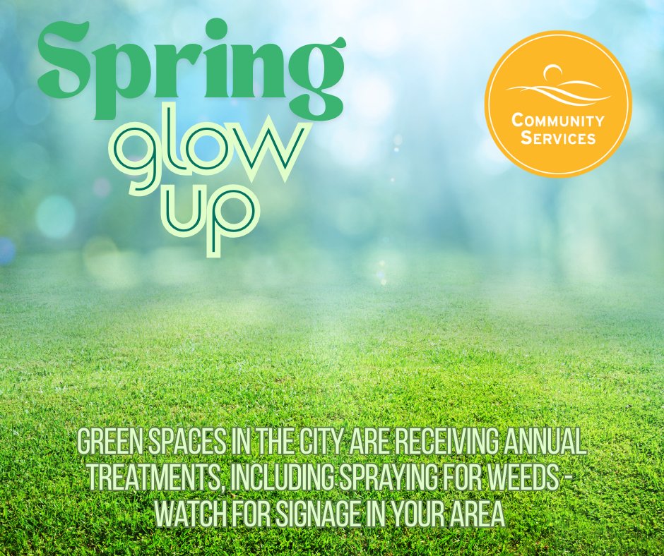 Swift Current (@city_sc) on Twitter photo As part of our annual 🌼 Spring Operations 🌼, the City typically performs spraying for weeds in public areas, such as parks, ball diamonds, and concrete/asphalt within parks/facilities.
✅ Spraying occurs only when weather conditions are favourable. i.e. dry days, low wind. As part of our annual 🌼 Spring Operations 🌼, the City typically performs spraying for weeds in public areas, such as parks, ball diamonds, and concrete/asphalt within parks/facilities.
✅ Spraying occurs only when weather conditions are favourable. i.e. dry days, low wind.