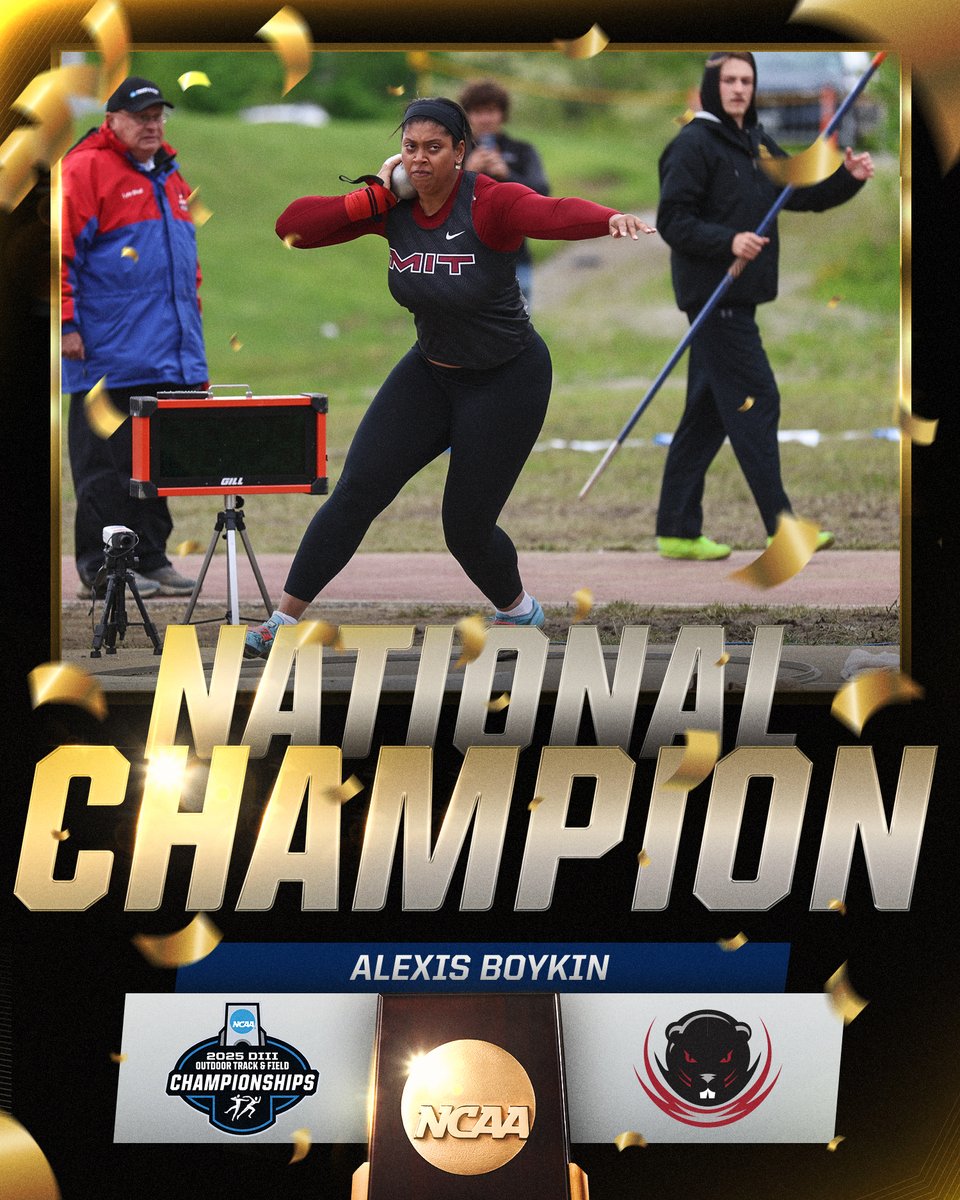 NCAA Division III (@ncaadiii) on Twitter photo RECORD BREAKER‼️
Alexis Boykin of <a href="/MITAthletics/">MIT Athletics</a> snaps the women's shot put record with her top throw of 16.80m! This earns her a second-straight #D3tf title in the event.
#WhyD3 RECORD BREAKER‼️
Alexis Boykin of <a href="/MITAthletics/">MIT Athletics</a> snaps the women's shot put record with her top throw of 16.80m! This earns her a second-straight #D3tf title in the event.
#WhyD3