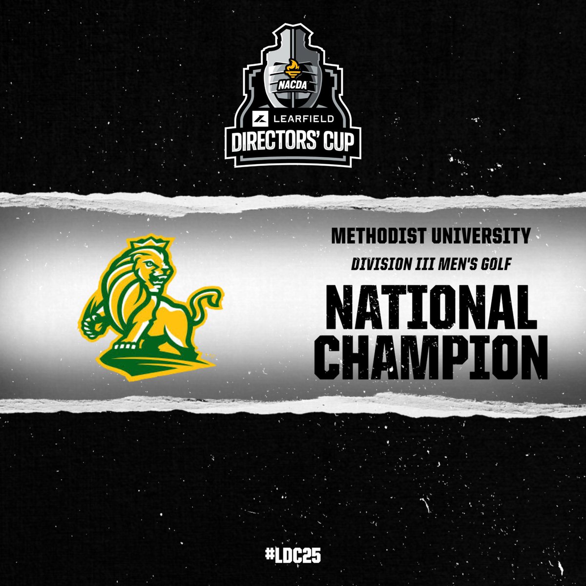 Learfield Directors' Cup (@ldirectorscup) on Twitter photo Congratulations to <a href="/mumonarchs/">Methodist Monarchs</a> for claiming the 2025 NCAA Division III Men's Golf National Championship! 15th in program history! #LDC25 Congratulations to <a href="/mumonarchs/">Methodist Monarchs</a> for claiming the 2025 NCAA Division III Men's Golf National Championship! 15th in program history! #LDC25