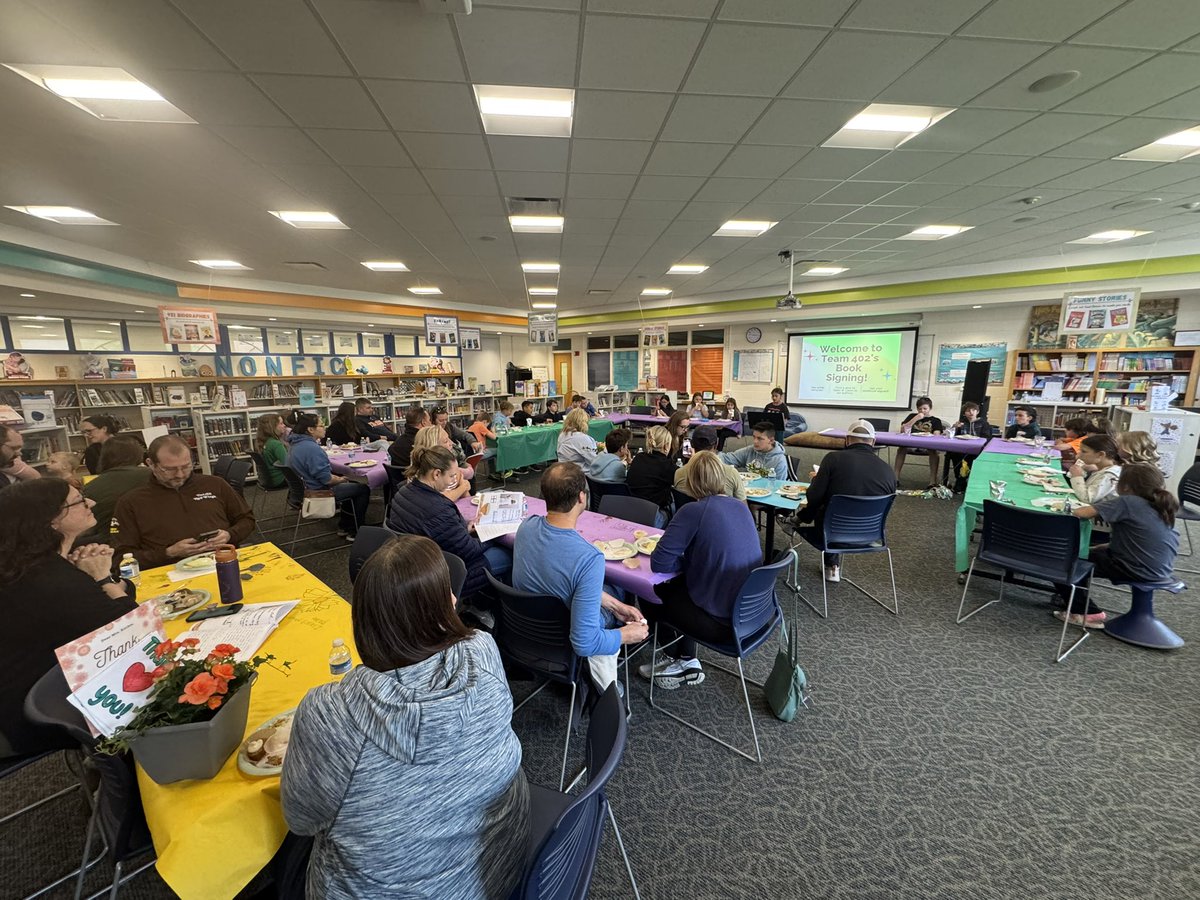 MrsAndersenGL's tweet image. This afternoon we had a book signing party for some awesome Team 402 authors. 

Students published cookbooks, brought their prepared recipes in and shared with families, did a book reading and signed some purchased copies! #GLCSRyan #GoGullLake