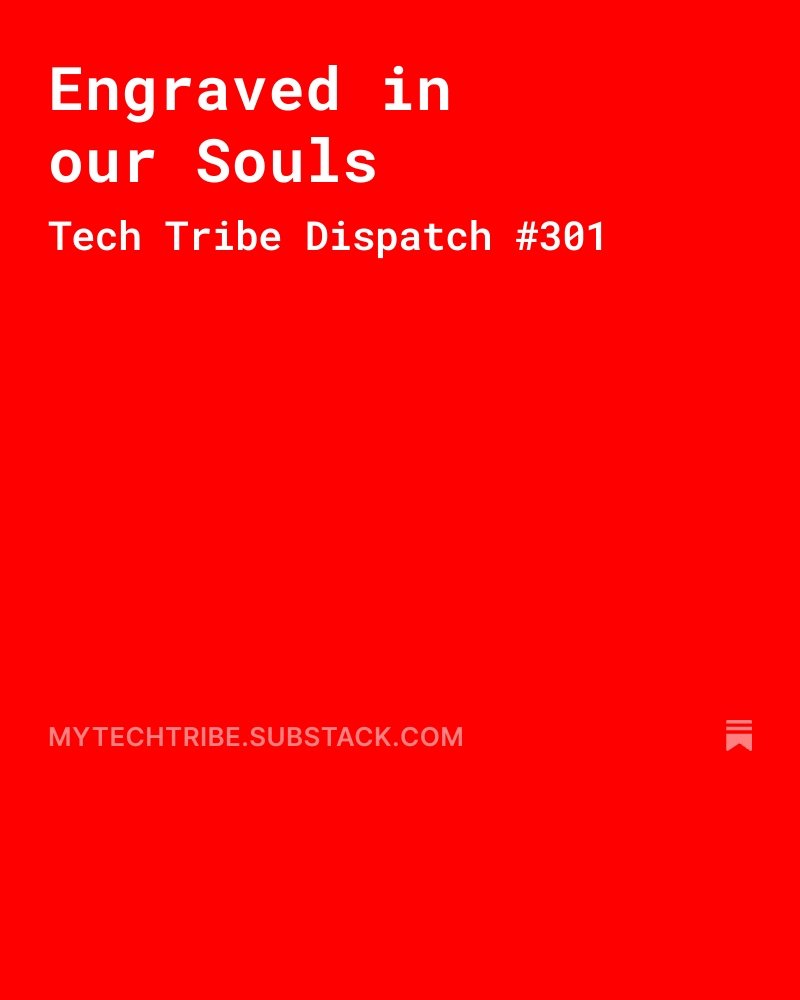Engraved in our Souls
Tech Tribe Dispatch #301
A great story, Amazing events and reads <a href="/dovidmargolin/">Dovid Margolin</a>, <a href="/Tamara__Mann/">Tamara Mann Tweel</a>  for <a href="/ReligPolitics/">Arc Magazine</a>, <a href="/Bernstein/">Joe Bernstein</a>, <a href="/CLeibowicz/">Claire Leibowicz</a>, <a href="/benjedwards/">Benj Edwards</a> and <a href="/ArminRosen/">Armin Rosen</a> for <a href="/tabletmag/">Tablet Magazine</a>
