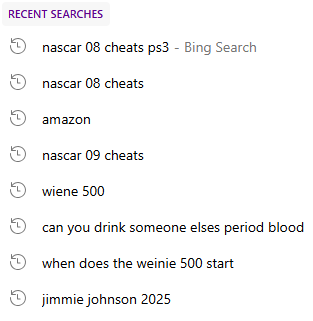 my recent searches are looking really good