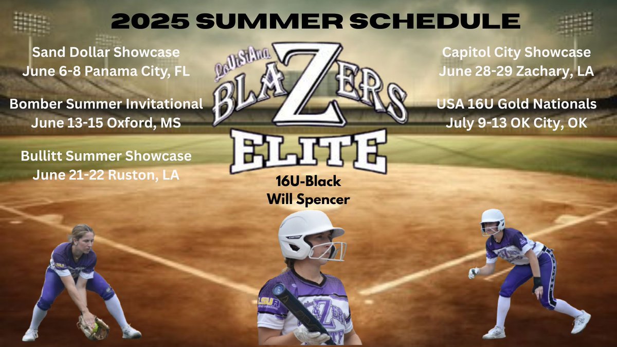 So ready for this travel season with my team Blazers Elite 16u Black!! <a href="/SouthAlabamaSB/">South Alabama Softball 🥎</a> <a href="/nicholls_sb/">Nicholls Softball</a> <a href="/UWFSoftball/">UWF Softball</a> <a href="/SouthernMissSB/">Southern Miss Softball</a> <a href="/LionUpSoftball/">Southeastern Softball</a> <a href="/LSUEBengalsSB/">LSUE Softball</a> <a href="/CoLinSoftball/">Co-Lin Softball</a>