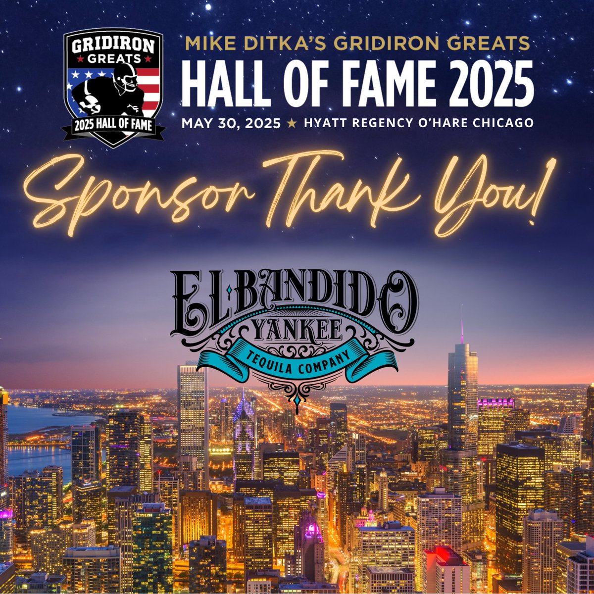 GridironGreats (@gridiron_greats) on Twitter photo 🔥Sponsor Spotlight!🔥 Let’s toast to <a href="/elbandidoyankee/">El Bandido Yankee Tequila</a> Tequila Company, an official beverage sponsor for the 2025 Gridiron Greats Hall of Fame! 🎉🏈
Thank you, El Bandido Yankee, for supporting Gridiron Greats! Get ready to raise a glass to the game’s heroes!🥃🔥🔥#GGAFHOF 🔥Sponsor Spotlight!🔥 Let’s toast to <a href="/elbandidoyankee/">El Bandido Yankee Tequila</a> Tequila Company, an official beverage sponsor for the 2025 Gridiron Greats Hall of Fame! 🎉🏈
Thank you, El Bandido Yankee, for supporting Gridiron Greats! Get ready to raise a glass to the game’s heroes!🥃🔥🔥#GGAFHOF
