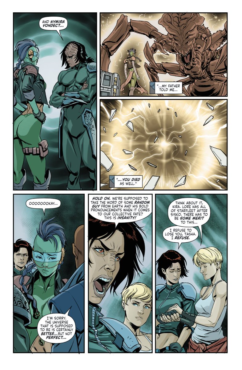 IDWPublishing's tweet image. "It’s hard to believe that things can get much worse for our favorite cosmic explorers…but leave it to this creative team to push our heroes to new limits." -Matt Sernaker, @ComicsOnline

Star Trek: Defiant #27 is at your LCS!

#LoreWar #StarTrekComics #Crossover