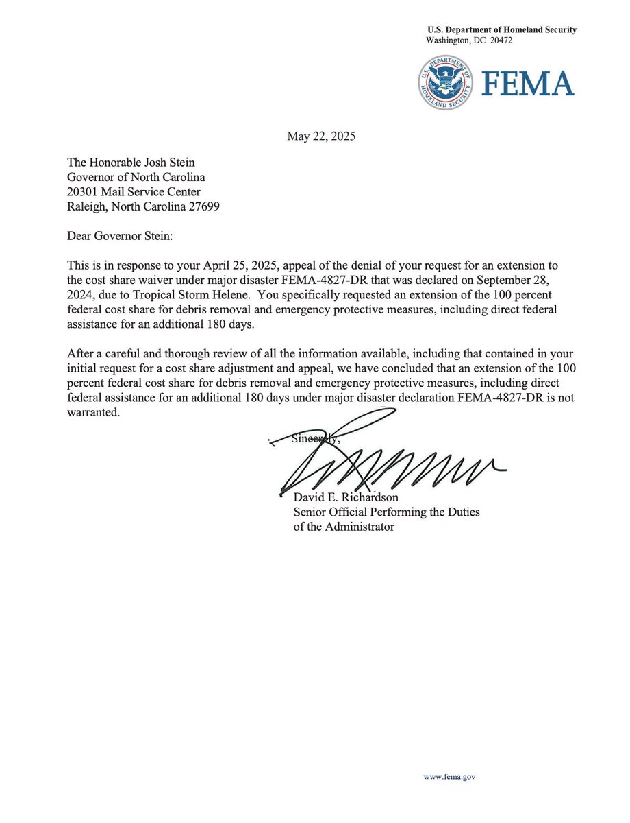 FEMA again denies NC’s request for extended Helene relief funding carolinajournal.com/fema-again-den…