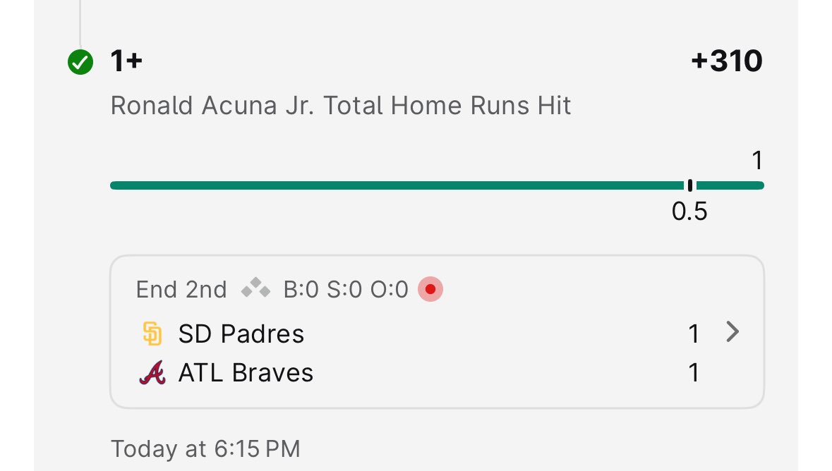 Welcome back Acuna. First pitch first ab, LFG ✅