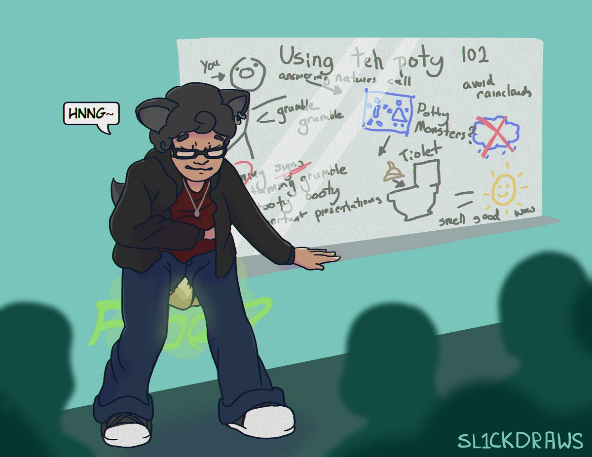 Sl1ckDraws's tweet image. Reading theory doesn't help you potty train
Art trade with @CookiePamps