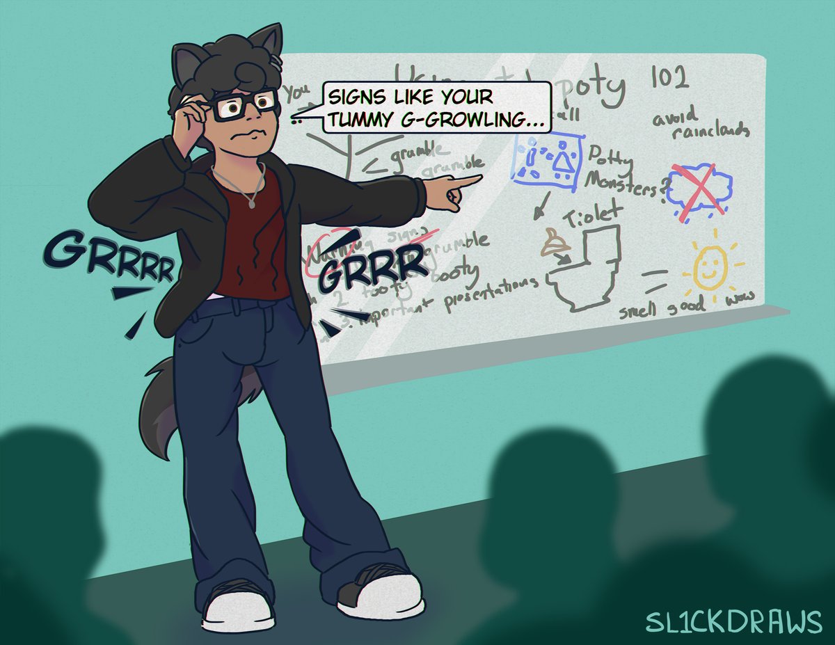 Sl1ckDraws's tweet image. Reading theory doesn't help you potty train
Art trade with @CookiePamps