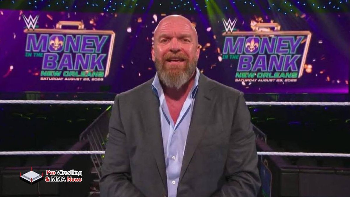 PWMMANews's tweet image. Triple H announced next year’s Money in the Bank will take place on August 29th, 2026, after Summerslam. #WWE