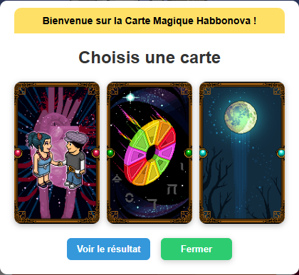 PlaynightHabbo's tweet photo. Prochainement sur Habbonova... 🔮✨
En plus du Bot Ô Matic, la Carte Magique Habbonova arrive ! Chaque jour, découvre ton destin avec une prédiction unique et mystérieuse... Seras-tu chanceux aujourd'hui ? 👀
#Habbonova #Habbo #CarteMagique #HabboHotel #HabboFR https://t.co/JMsIhSZzfh