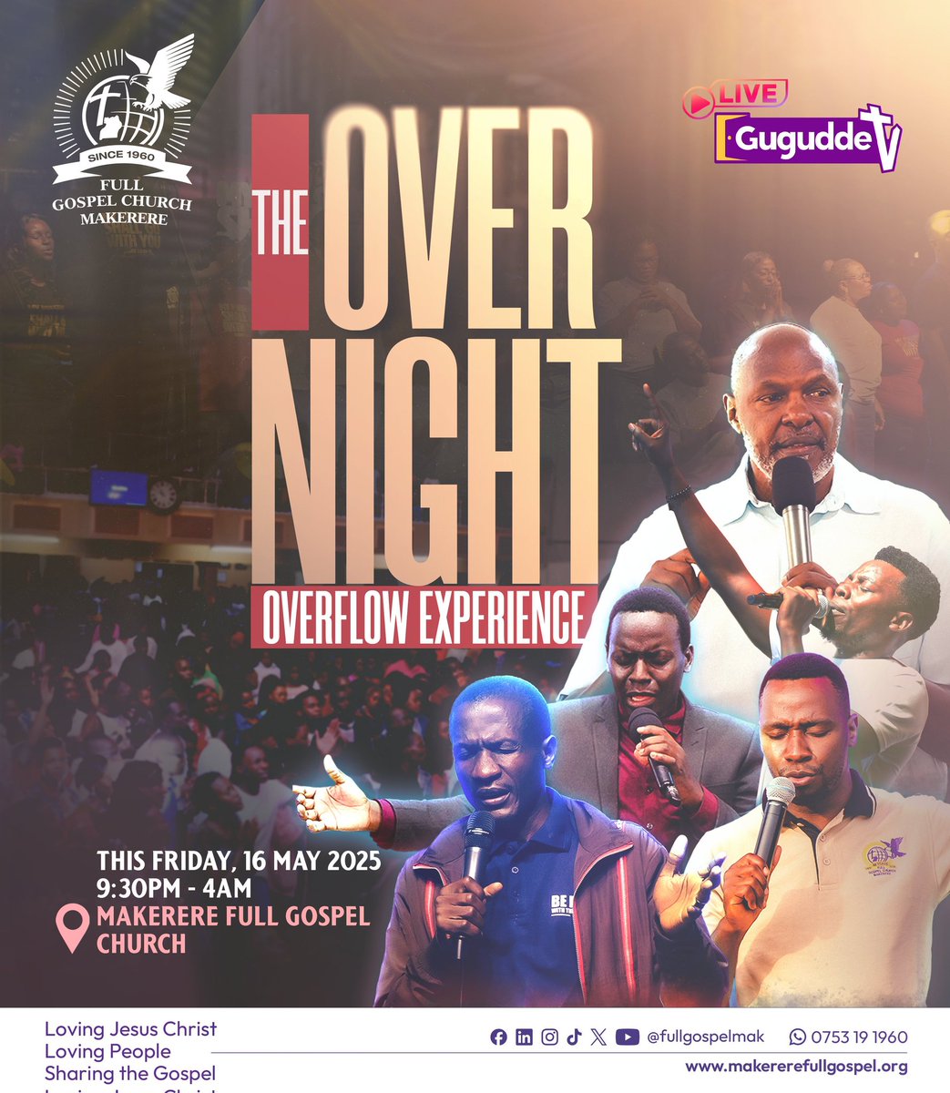 guguddetvuganda's tweet photo. Happening Now: The highly anticipated Overflow Experience ๐ฏ๐๐พ๐ฅณ
In what area of your life would you love to see the abundant overflow done by our Lord Jesus Christ?
Hold onto that expectation and carry it to the altar.
#OverFlowExperience
#TheOverNight
#GuguddeTvUganda https://t.co/MMwDV1ZBy7