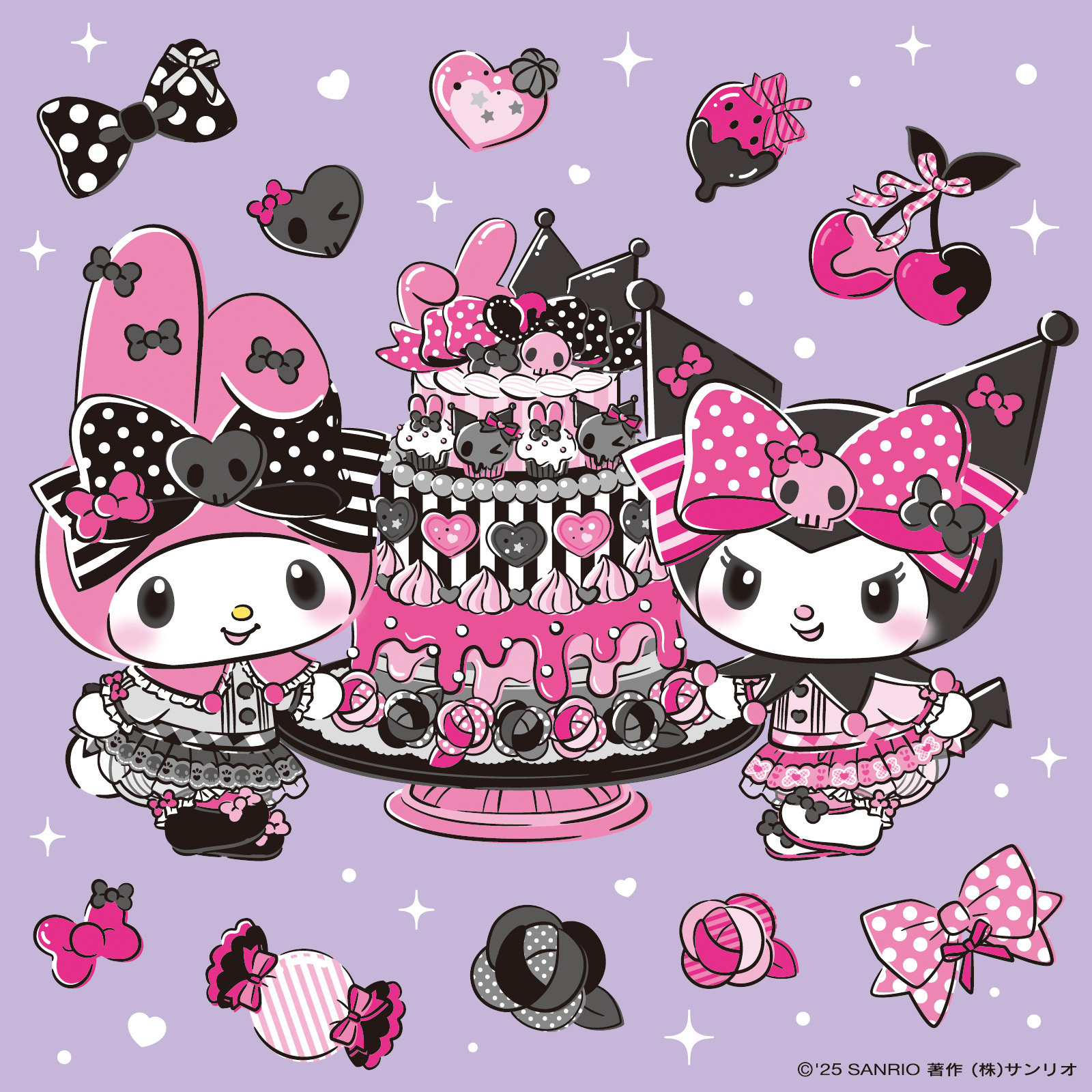 ONE N' ONLY EBiSSH ワンエンREI サンリオ マイメロ クロミ マイメロディ&クロミ アクリルクリップ（エンジェル）｜サンリオ