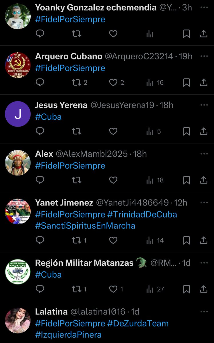 Esto es lo que ves cuando entras a cualquier publicación de las cuentas del régimen cubano (<a href="/PartidoPCC/">Partido Comunista de Cuba</a>, <a href="/DiazCanelB/">Miguel Díaz-Canel Bermúdez</a>) o de sus lamebotas asalariados como <a href="/ElNecio_Cuba/">El Necio</a>.

<a href="/X/">X</a> <a href="/XSecurity/">Security</a> <a href="/elonmusk/">Kekius Maximus</a>