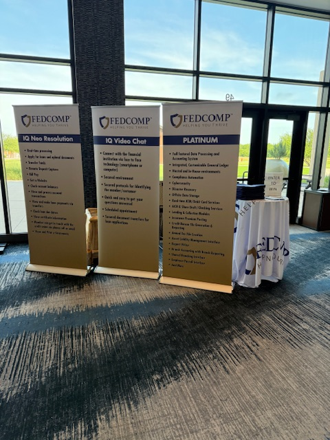 Fedcomp_Inc's tweet photo. The Cornerstone CUL Annual Meeting was held at the Kalahari Resort &amp; Convention Center in Round Rock, TX. Trevor met with many of the credit union participants at the booth and throughout the meeting. https://t.co/SYpc8neUSm