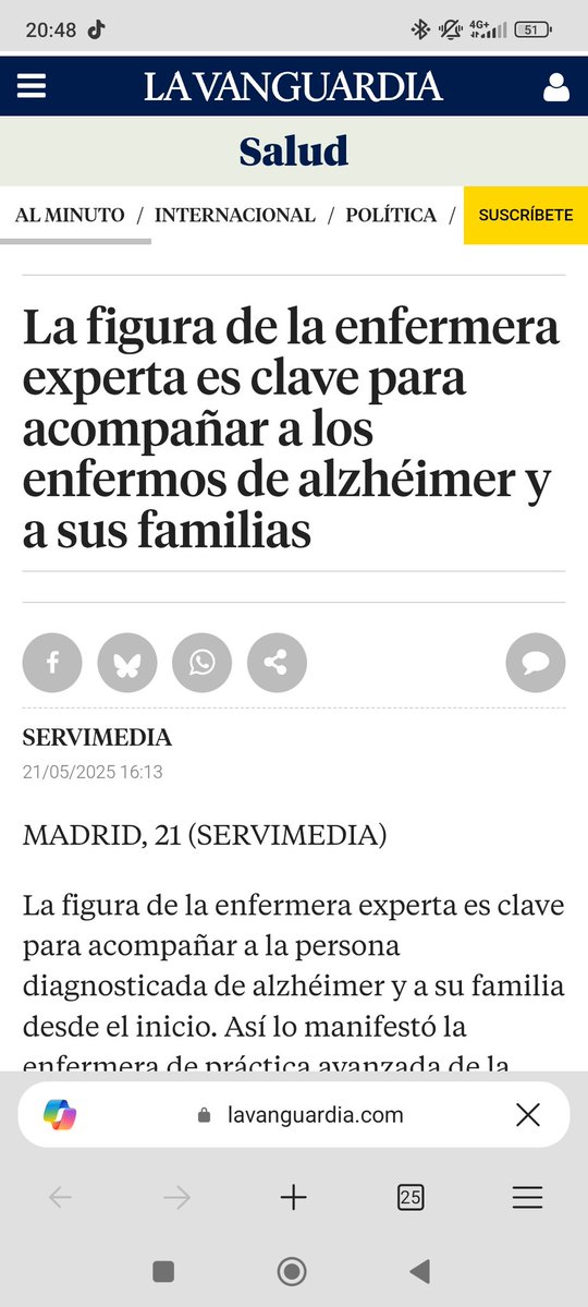 Guada Fernandez-Villullas (@guadixvi) on Twitter photo Orgullosa de ser enfermera en <a href="/Alz_ClinicBCN/">Unitat d’Alzheimer i altres Trastorns Cognitius</a> <a href="/hospitalclinic/">Hospital Clínic</a> <a href="/sedenered/">Sociedad Española de Enfermería Neurológica</a> <a href="/AlzheimerCeafa/">CEAFA</a> <a href="/SCatalanaNeuro/">SCatalanaNeurologia</a>
lavanguardia.com/salud/20250521… Orgullosa de ser enfermera en <a href="/Alz_ClinicBCN/">Unitat d’Alzheimer i altres Trastorns Cognitius</a> <a href="/hospitalclinic/">Hospital Clínic</a> <a href="/sedenered/">Sociedad Española de Enfermería Neurológica</a> <a href="/AlzheimerCeafa/">CEAFA</a> <a href="/SCatalanaNeuro/">SCatalanaNeurologia</a>
lavanguardia.com/salud/20250521…