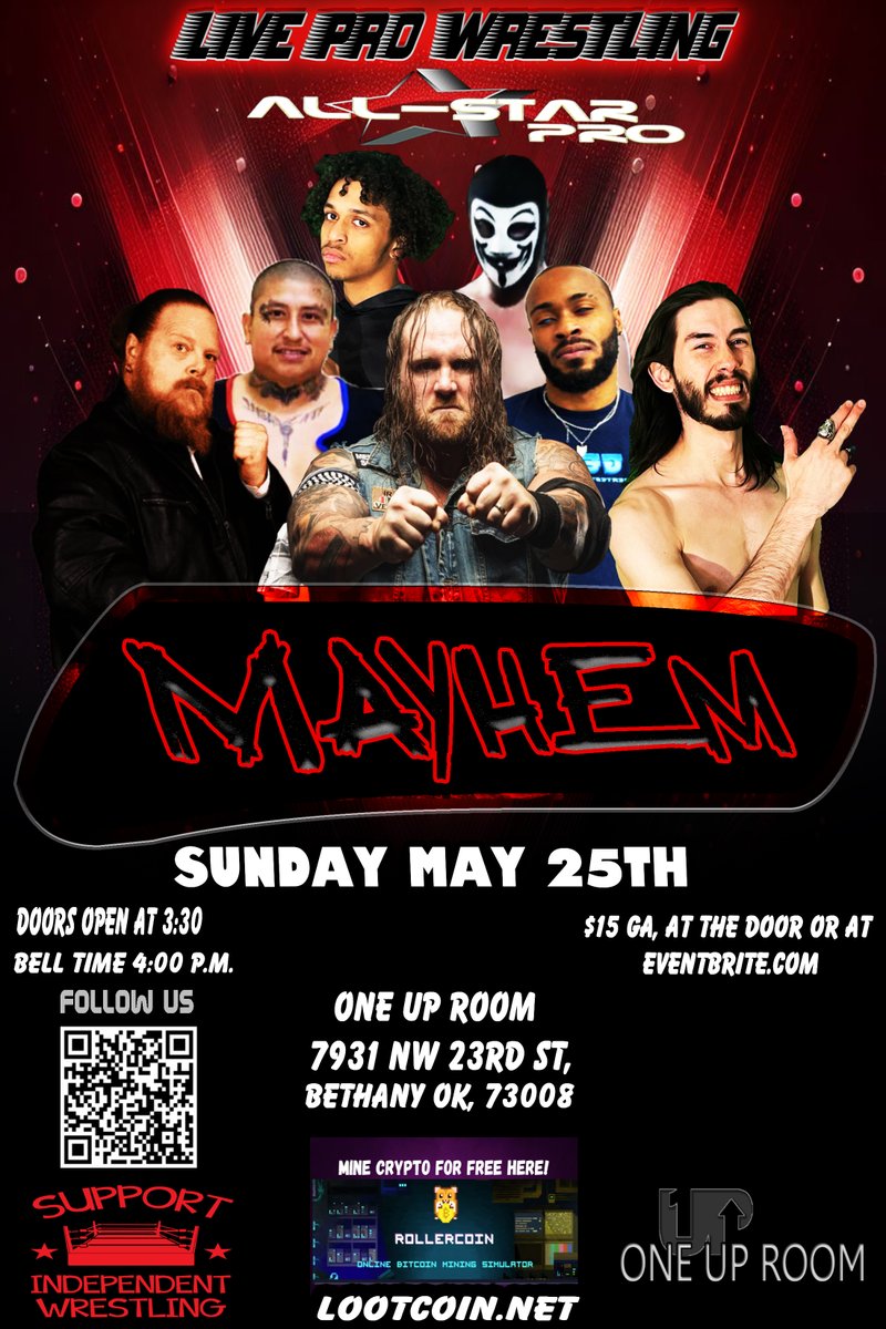 Make Sure to make it out this Sunday for All-Star Pro Mayhem!