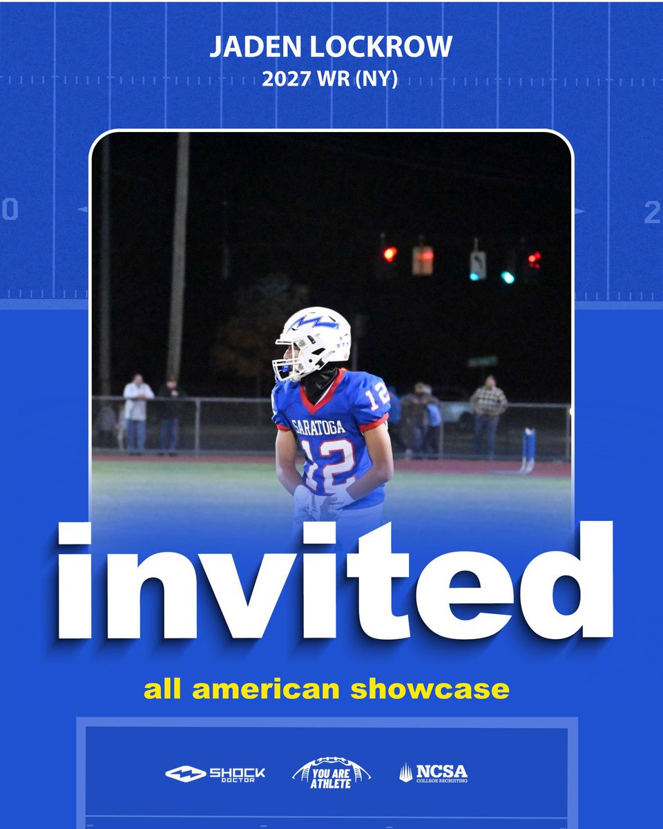 You Are Athlete (@youareathlete) on Twitter photo YAA All American Showcase
👉 2027 WR Jaden Lockrow (<a href="/JadenLock0/">Jaden Lockrow</a>) out of Saratoga Springs HS (NY) YAA All American Showcase
👉 2027 WR Jaden Lockrow (<a href="/JadenLock0/">Jaden Lockrow</a>) out of Saratoga Springs HS (NY)