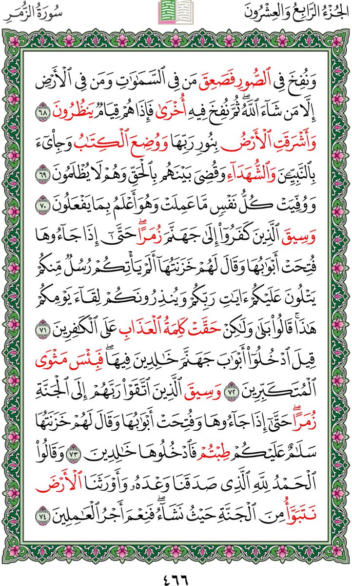 كل يوم نقرأ صفحة من القرآن الكريم حتى الممات جزانا الله وأياكم خيرا