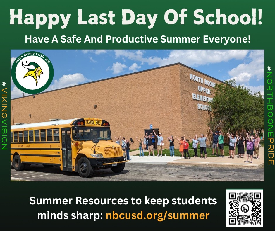 Parents: Stop Summer Brain Drain! Click here for Resources: nbcusd.org/summer
#NorthBoonePride #VikingVision #StopSummerBrainDrain