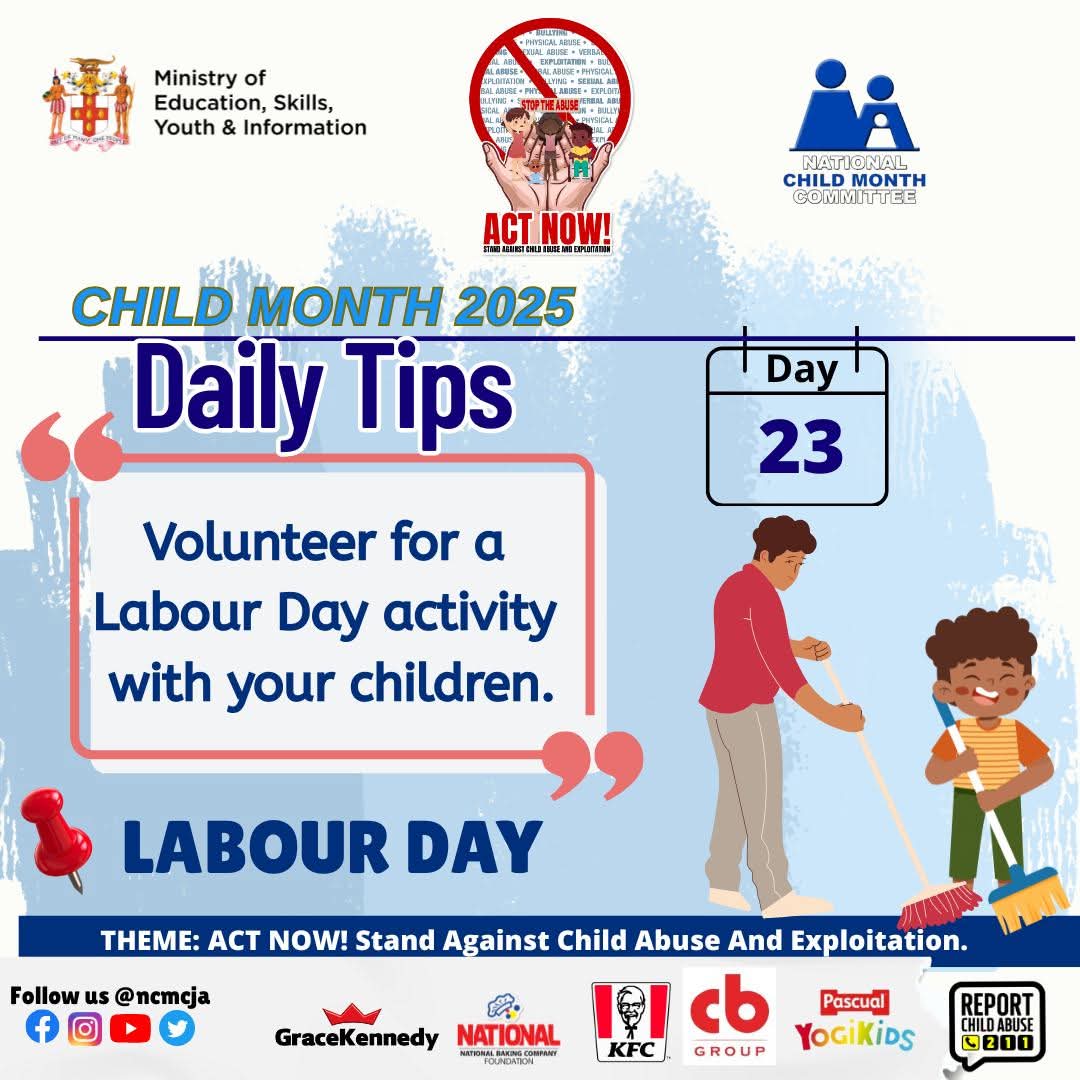 JISNews's tweet image. Role models should start at home.

Take another step forward in parenting and nation-building by getting your children involved in your Labour Day activities.

#ChildMonth
#ChildMonth2025 
#LabourDay
#LabourDay2025