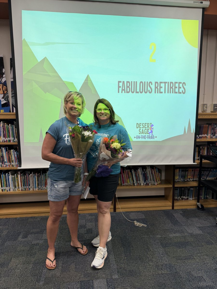 Mrs_Race's tweet photo. Congratulations on your retirement Shay Aley and Tracey Douglass! We will miss you at Desert Sage🦎 @dvusd_desertsage @desertsagepto @dvusd https://t.co/ro8xxH9u1p