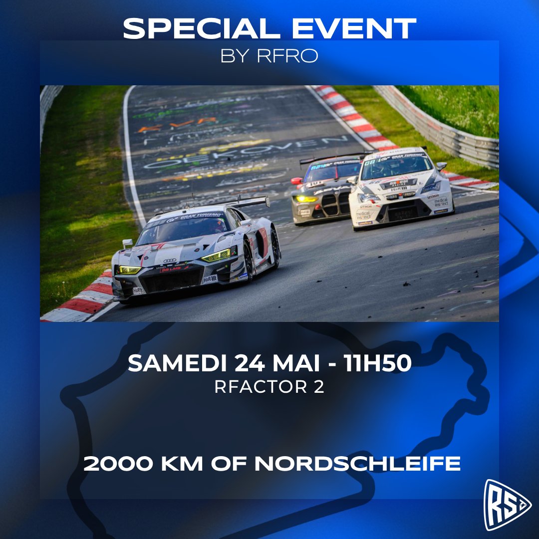 Pour cet événement spécial, la RFRO invite les GT3 à  s'affronter sur le circuit le plus exigeant du monde : l'enfer vert !

Venez suivre en direct les 2000 km de la Nordschleife sur notre chaîne Twitch dès 11h50 --> twitch.tv/racestarttv
 
#simracing #rfactor2 #studio397