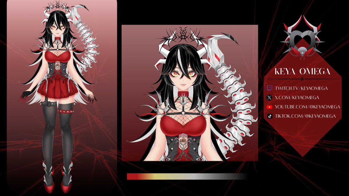 KeyaOmega's tweet image. ⛓️❤️‍🔥MODEL REVEAL❤️‍🔥⛓️

Hello, I'm Keya and I am a scorpion vtuber 🦂 I have been so excited to show off my new 3.0 outfit❤️ Debut TBA but hopefully soon👁️ Can't wait to show off the rest! 

Artist: @/minxeii
Rig Artist: @/ervihei

#vtuber #envtuber #live2d
