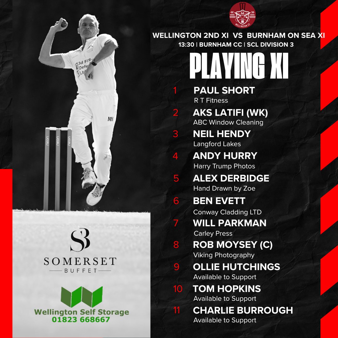 🏏 Matchday Incoming!

📍 1st XI take on Ilminster
📍 2nd XI face off Burnham-on-Sea

TEAMSHEETS 📥
