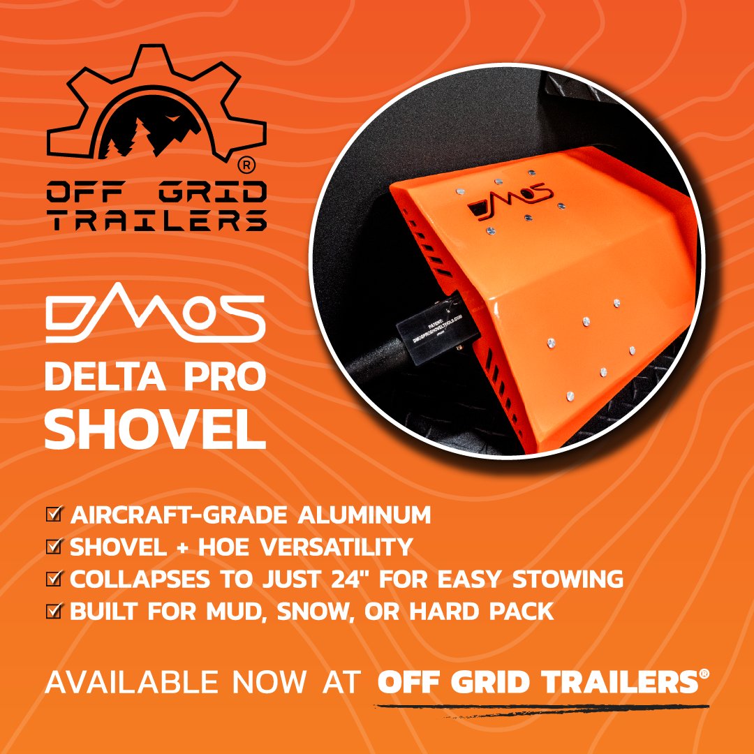 offgridtrailers's tweet image. DMOS Delta Pro Shovel — available at Off Grid Trailers. 
 
✅ Aircraft-grade aluminum
✅ Shovel + hoe versatility
✅ Collapses to just 24&quot; for easy stowing
✅ Built for mud, snow, or hard pack

🚙 Available now at Off Grid Trailers.
bit.ly/4kBC5Uo
 
#OffGridReady #DMOS