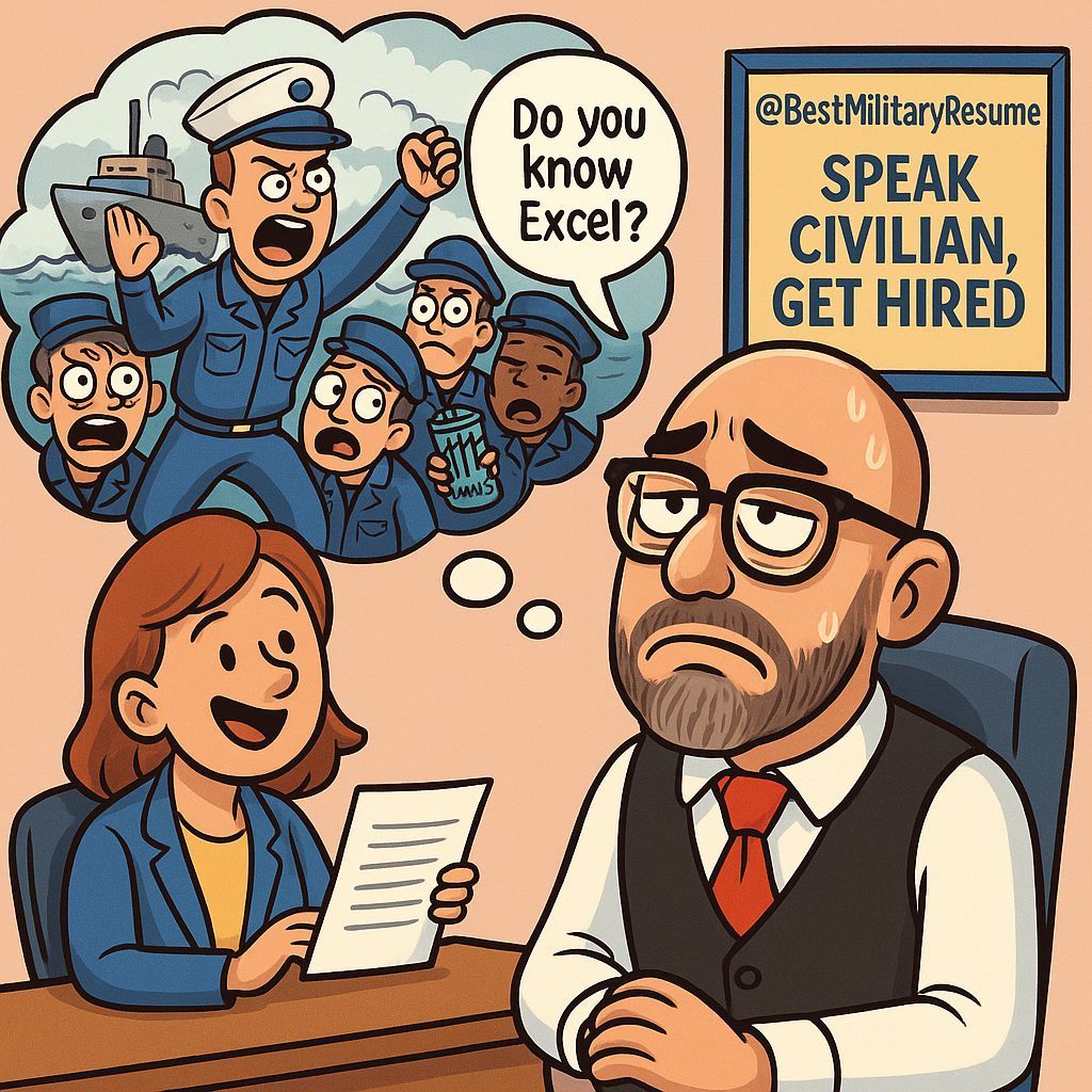ResumeMilitary's tweet photo. Ever tell a recruiter you led a squad, only to hear, “Great, but can you use Excel?” Ma’am, I kept 13 Marines alive on no sleep and a can of energy drink. I’m sure mastering VLOOKUP isn’t a stretch. Career Toolkit helps you convey that without intimidating the interviewer. https://t.co/6u7N1i6MKL