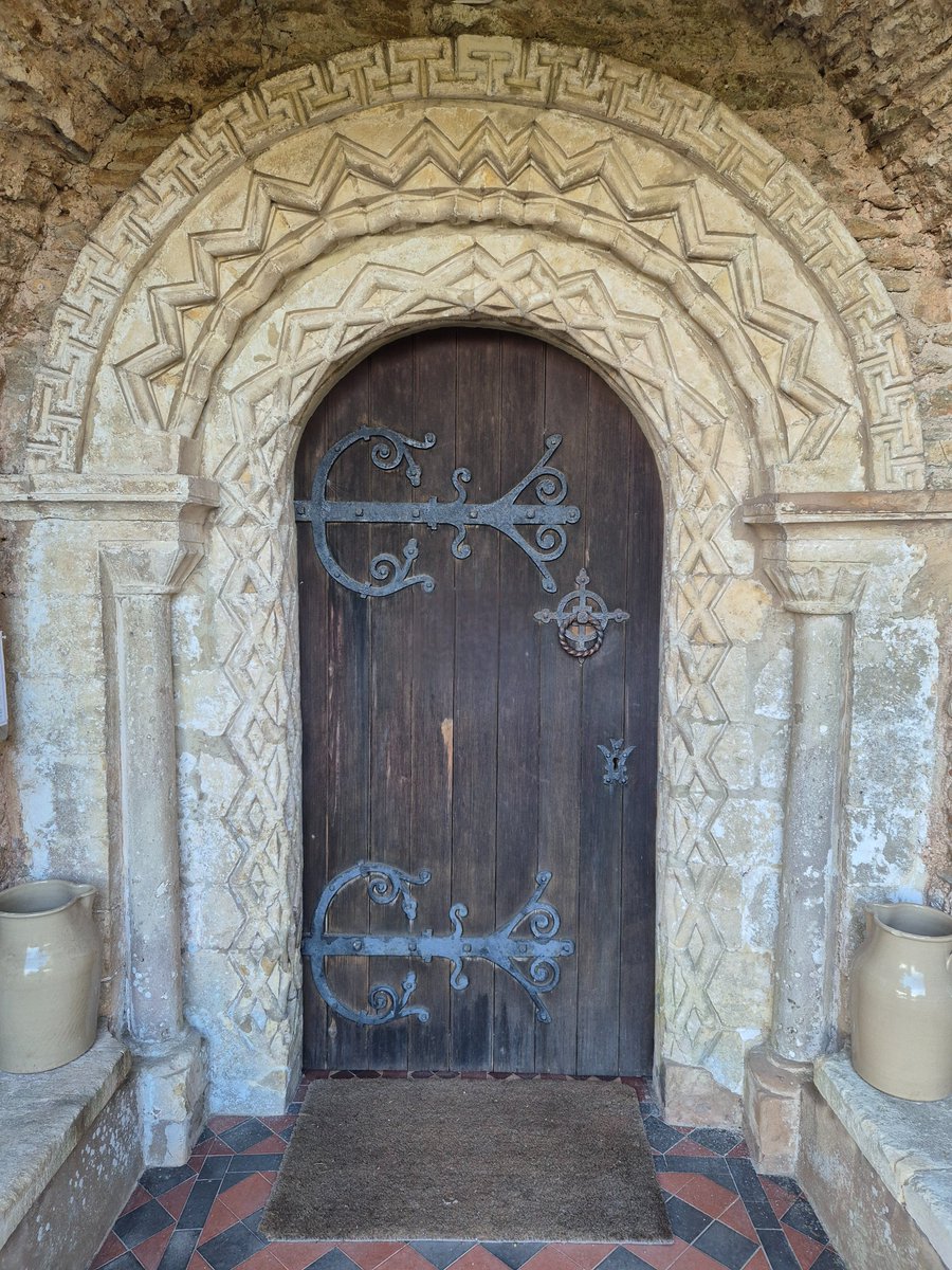 TheHistoryMouse's tweet photo. And finally, in celebration of #RomanesqueRiday on Friday (thank you Rufus) a last look at the south door #StMaryChriston #Somerset. And.... relax https://t.co/FxYcjU3CKd
