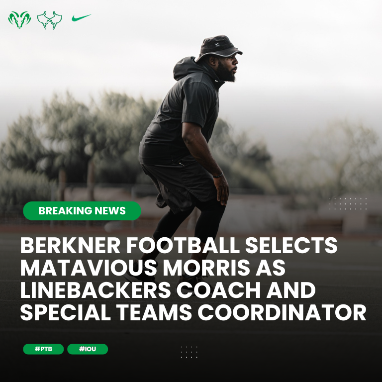 BERKNER FOOTBALL (@berknerfootball) on Twitter photo BREAKING NEWS! We are happy to announce our new Linebackers Coach and Special Teams Coordinator <a href="/CoachMorrisLOE1/">Coach Morris</a>!!! Welcome to The HERD!! #ProtectTheBrand #HERD #IOU BREAKING NEWS! We are happy to announce our new Linebackers Coach and Special Teams Coordinator <a href="/CoachMorrisLOE1/">Coach Morris</a>!!! Welcome to The HERD!! #ProtectTheBrand #HERD #IOU