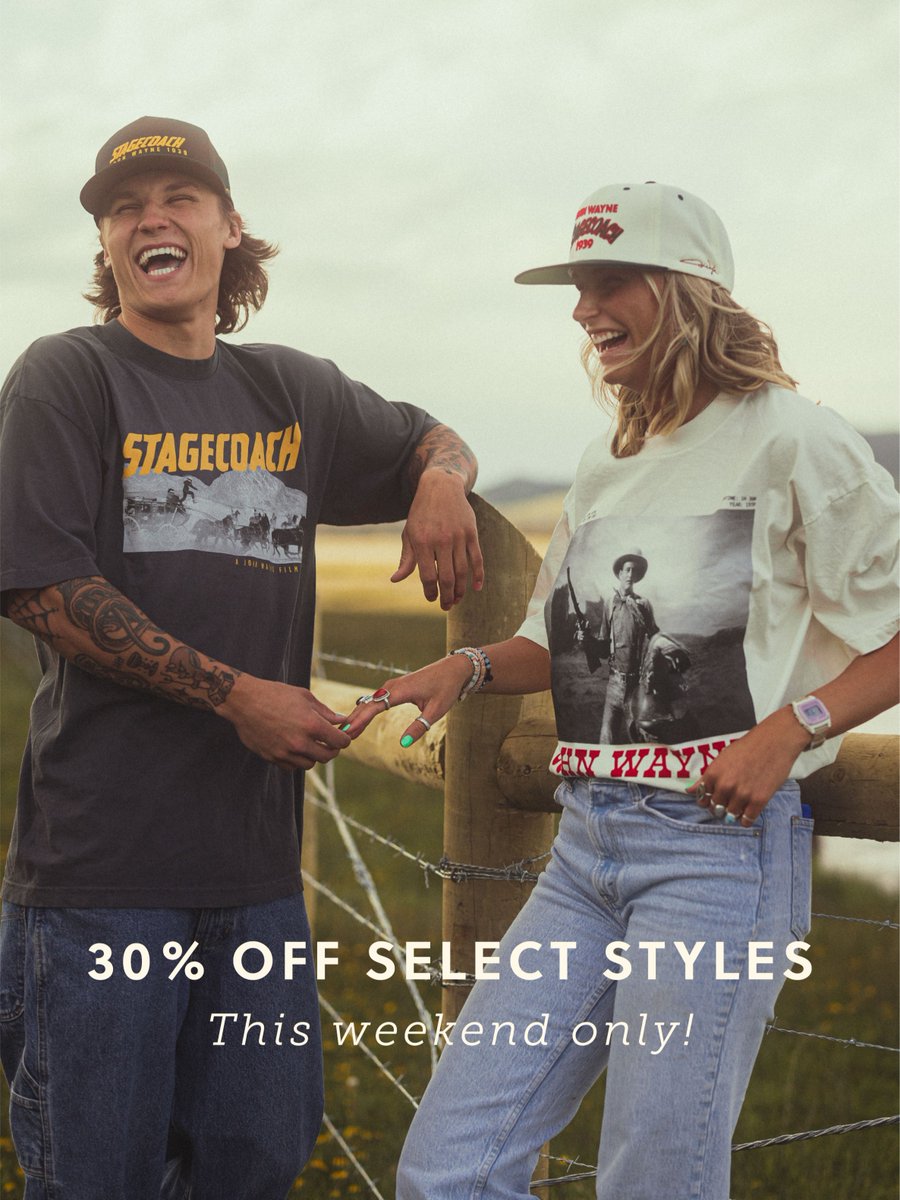 Save 30% during our Memorial Day Sale 🇺🇸
Apparel, accessories &amp; more—built to last.
Now live, ends 5/27. While supplies last.
SHOP NOW 👉 bit.ly/4kvkHjV
#MemorialDaySale #JohnWayne #WesternStyle