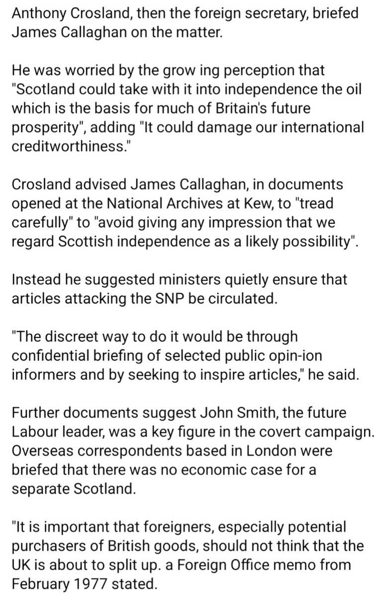 LABOUR PLANNED TO TAKE SCOTLAND'S NORTH SEA OIL.
Labour discussed moving maritime borders to bring North Sea oil into "English waters as part of a  covert campaign to undermine support for Scottish independence.
Author:  Marc Horne The Times