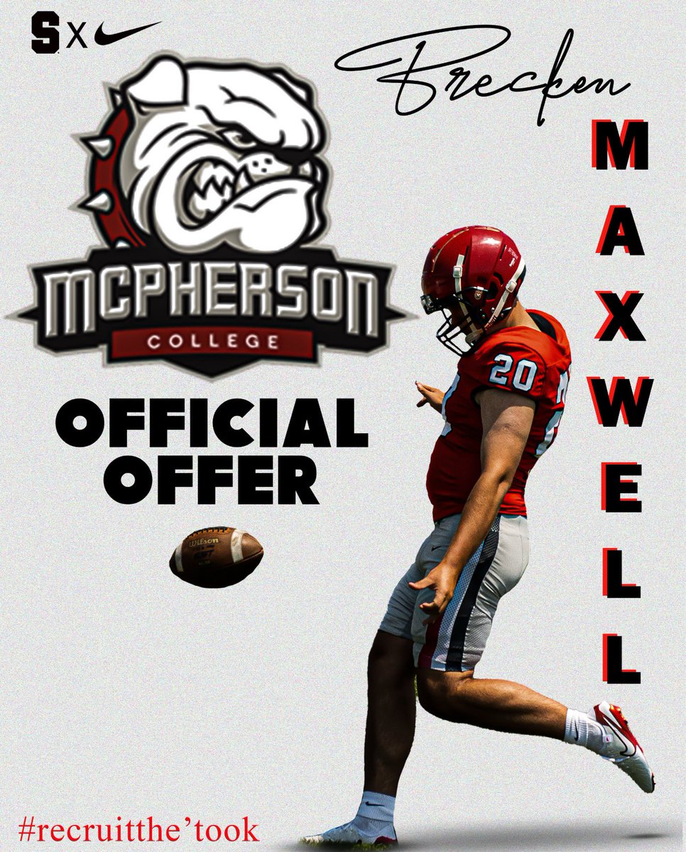 Brecken Maxwell (@bigballab23) on Twitter photo Blessed to have received my first offer from McPherson University!! <a href="/MACBulldogsFB/">McPherson Football</a> Huge thanks to <a href="/_shaegarner_/">Shae Garner</a> <a href="/CoachTDeaton/">Tyler Deaton</a> <a href="/pearsoncoachp/">Preston Pearson</a> <a href="/SkiatookFB/">Skiatook Bulldog Football</a> Blessed to have received my first offer from McPherson University!! <a href="/MACBulldogsFB/">McPherson Football</a> Huge thanks to <a href="/_shaegarner_/">Shae Garner</a> <a href="/CoachTDeaton/">Tyler Deaton</a> <a href="/pearsoncoachp/">Preston Pearson</a> <a href="/SkiatookFB/">Skiatook Bulldog Football</a>
