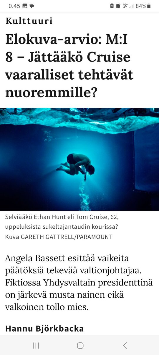 M:I – THE FINAL RECKONING
(Christopher McQuarrie 2025)
💾 💾 💾 💾

#Keskipohjanmaa 23.5.

Eeppinen päätös elokuvasarjalle – tässä vaiheessa.

Rinnakkaisten toimintojen kuljetus tiimityönä ihastuttaa.

Cruise uinahtelee, ui ja riisuu alkkareilleen.

keskipohjanmaa.fi/artikkeli/elok…