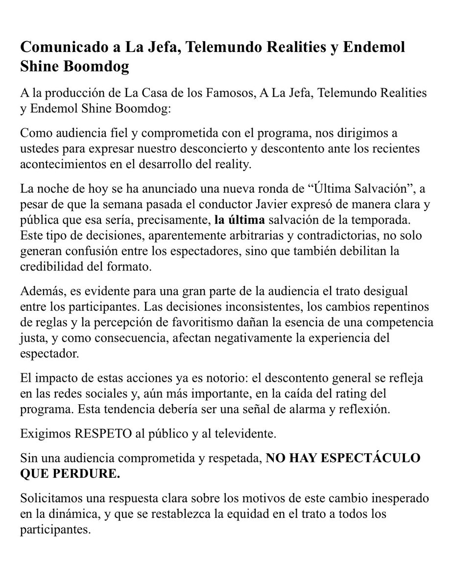 @EndemolShineBD <a href="/LaJefaTLMD/">La Jefa</a> <a href="/TLMDRealities/">Telemundo Realities</a> @EndemolShineBD