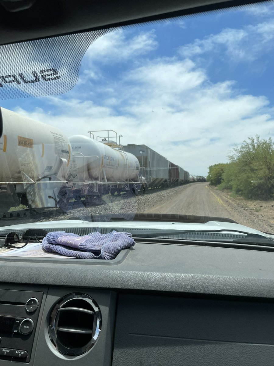 Always feels a little unnerving when the ride home coincides with the train run from the mine!