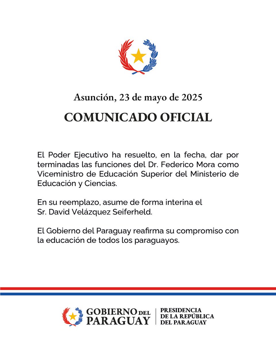 Comunicado del Gobierno del Paraguay.