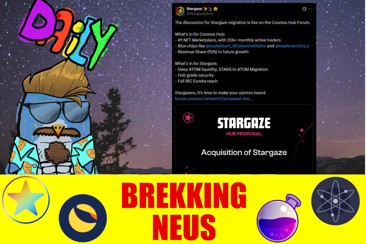 Breaking News: Discussion for the hub acquisition of <a href="/StargazeZone/">Stargaze ✨🔭</a> is live.  

Opinions are pretty mixed, loads of people think Stargaze is asking too much for too little, while others are begging for it to happen to save their precious jpegs. 

Other, lesser used marketplaces