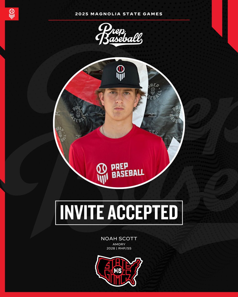 Prep Baseball Mississippi (@prepbaseballms) on Twitter photo ๐ฎ๐ฌ๐ฎ๐ฑ ๐ ๐๐๐ก๐ข๐๐๐ ๐ฆ๐ง๐๐ง๐ ๐๐๐ ๐๐ฆ
+ ๐๐ก๐ฉ๐๐ง๐ ๐๐๐๐๐ฃ๐ง๐๐ โก๏ธ
Noah Scott (@NoahKScott3, 2028) a RHP/SS from <a href="/AmoryBaseball/">Amory Baseball</a> is ๐๐๐พ๐๐๐ฟ ๐๐ ๐ for the Magnolia State Games on June 17th-18th at Freedom Ridge Park in Ridgeland, MS.
Limited spots remain to ๐ฎ๐ฌ๐ฎ๐ฑ ๐ ๐๐๐ก๐ข๐๐๐ ๐ฆ๐ง๐๐ง๐ ๐๐๐ ๐๐ฆ
+ ๐๐ก๐ฉ๐๐ง๐ ๐๐๐๐๐ฃ๐ง๐๐ โก๏ธ
Noah Scott (@NoahKScott3, 2028) a RHP/SS from <a href="/AmoryBaseball/">Amory Baseball</a> is ๐๐๐พ๐๐๐ฟ ๐๐ ๐ for the Magnolia State Games on June 17th-18th at Freedom Ridge Park in Ridgeland, MS.
Limited spots remain to